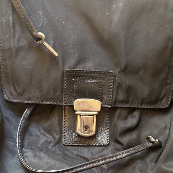 Dolce & Gabbana Sleek Black Backpack, zipper missing pull and inside pocket torn - Picture 8 of 12